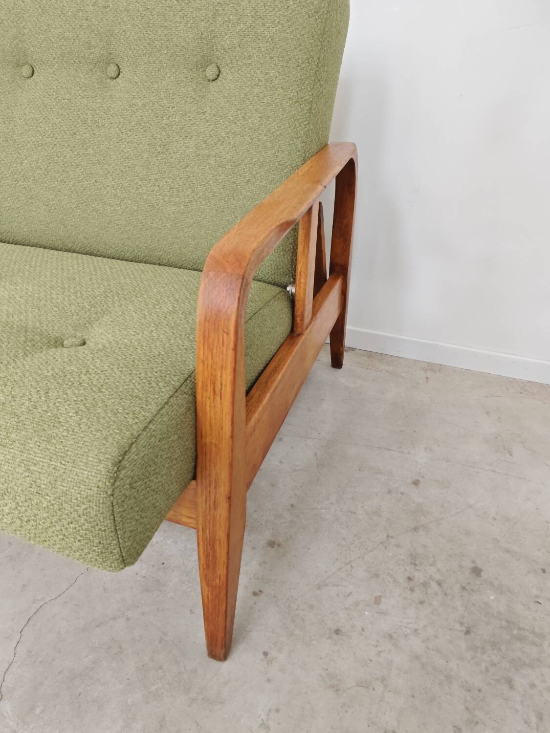 Green Banquette Daybed from Czechoslovakia 1960