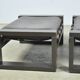 Sonja wasseur / brutalist leather footstools / netherlands 1970s