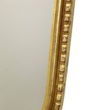 Gold Leaf Gilded Deknudt Crested Mirror Facet Hollywood Regency