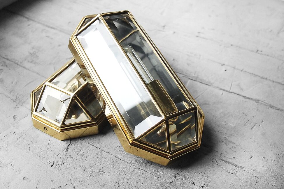 Set of geometric appliques metal 1970 s