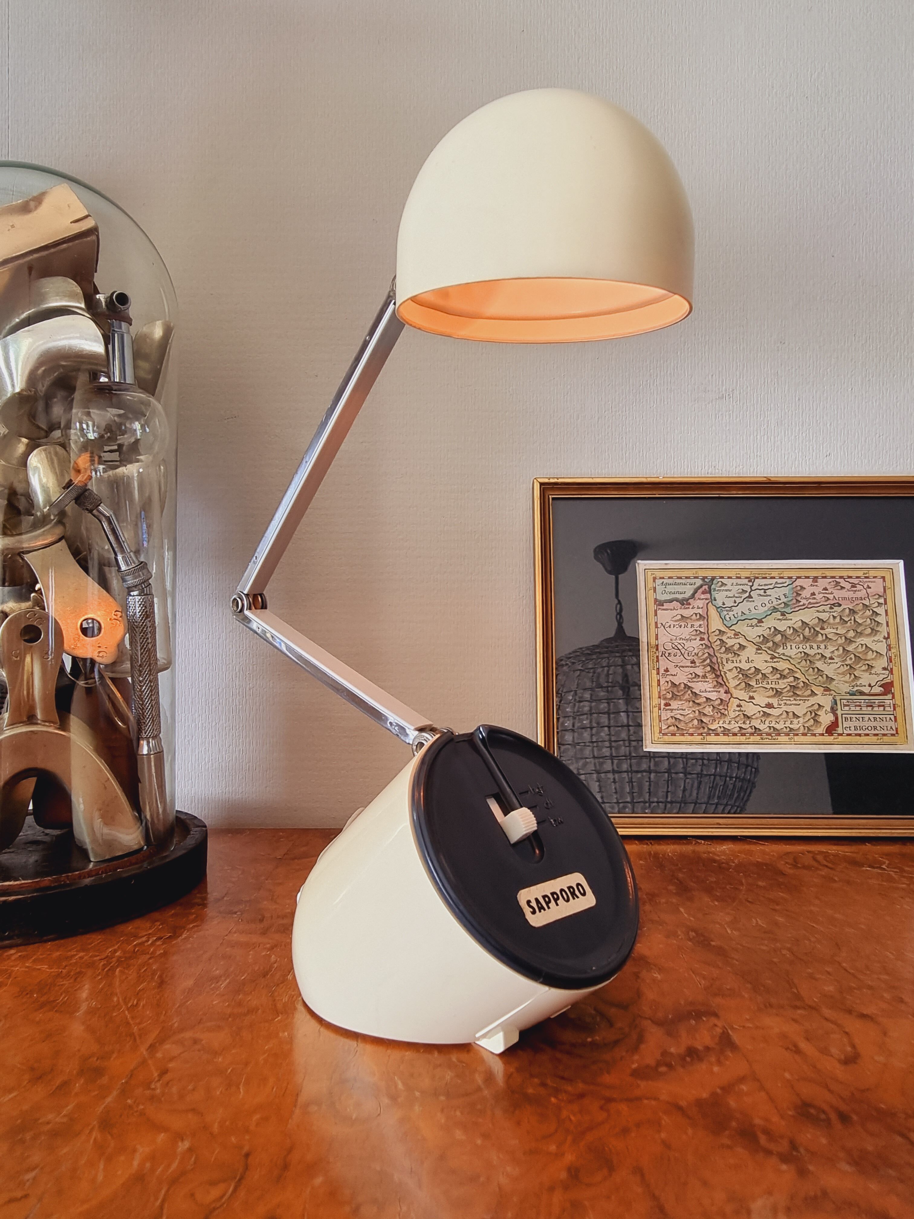 Japanese desk lamp, Space Age design, Kreo-Lite. 1970