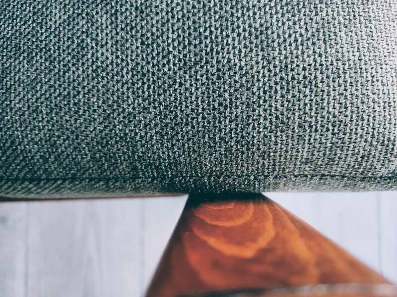 Mid Century Armchair Green Pillows Upholstery Living room armchair renovated