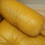 Yellow leather sofa, Italian design, 1960s, manufacturer: B&B Italia, design