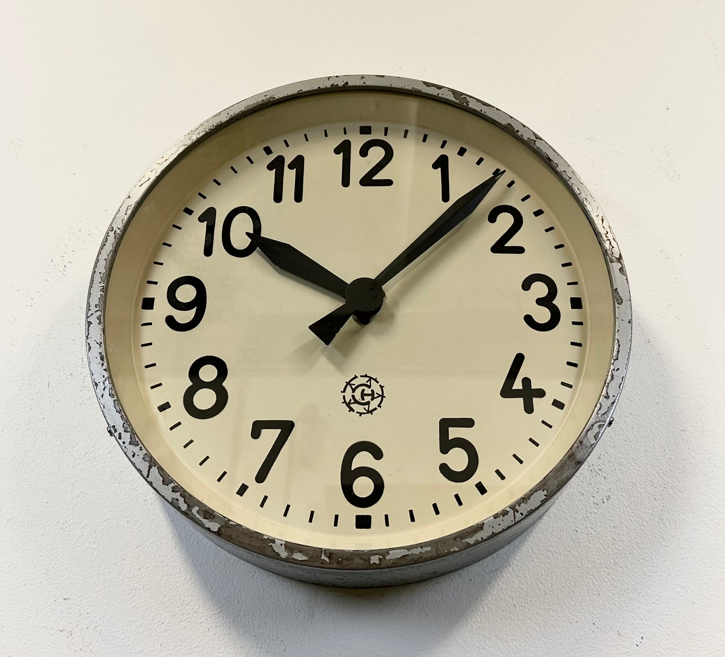 Industrial factory wall clock from Chronotechna, 1950s