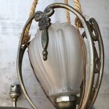 Lustre bronze argenté art nouveau