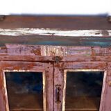 Antique Burmese teak sideboard with original mauve patina