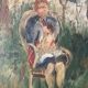 Oil painting on canvas "Lively Garden Landscape" signed