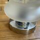 Vintage ceiling light Murano glass Mazzega green flower and stainless steel