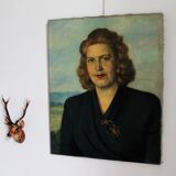 1940s oil portrait of Paula Lutzeneurger