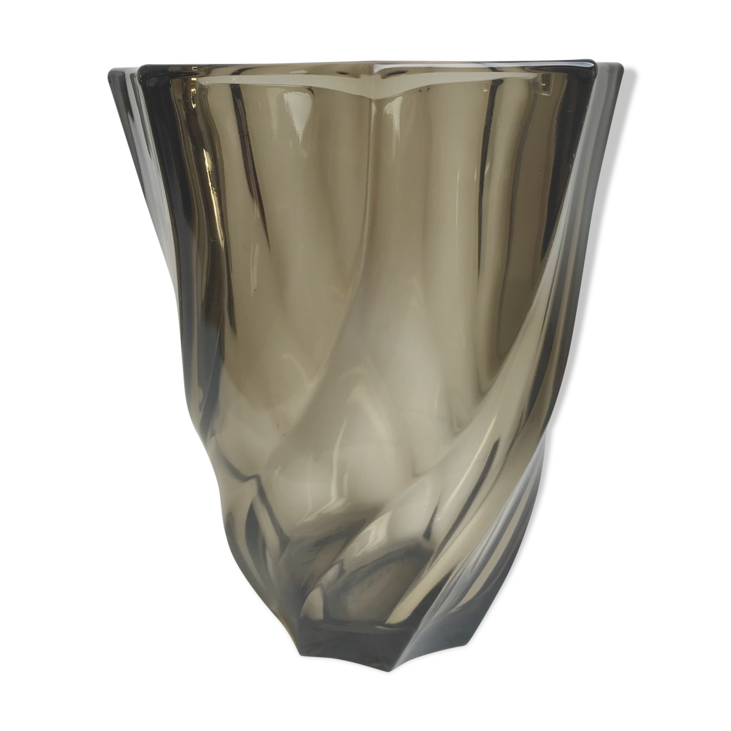 Smoked glass vase 70s