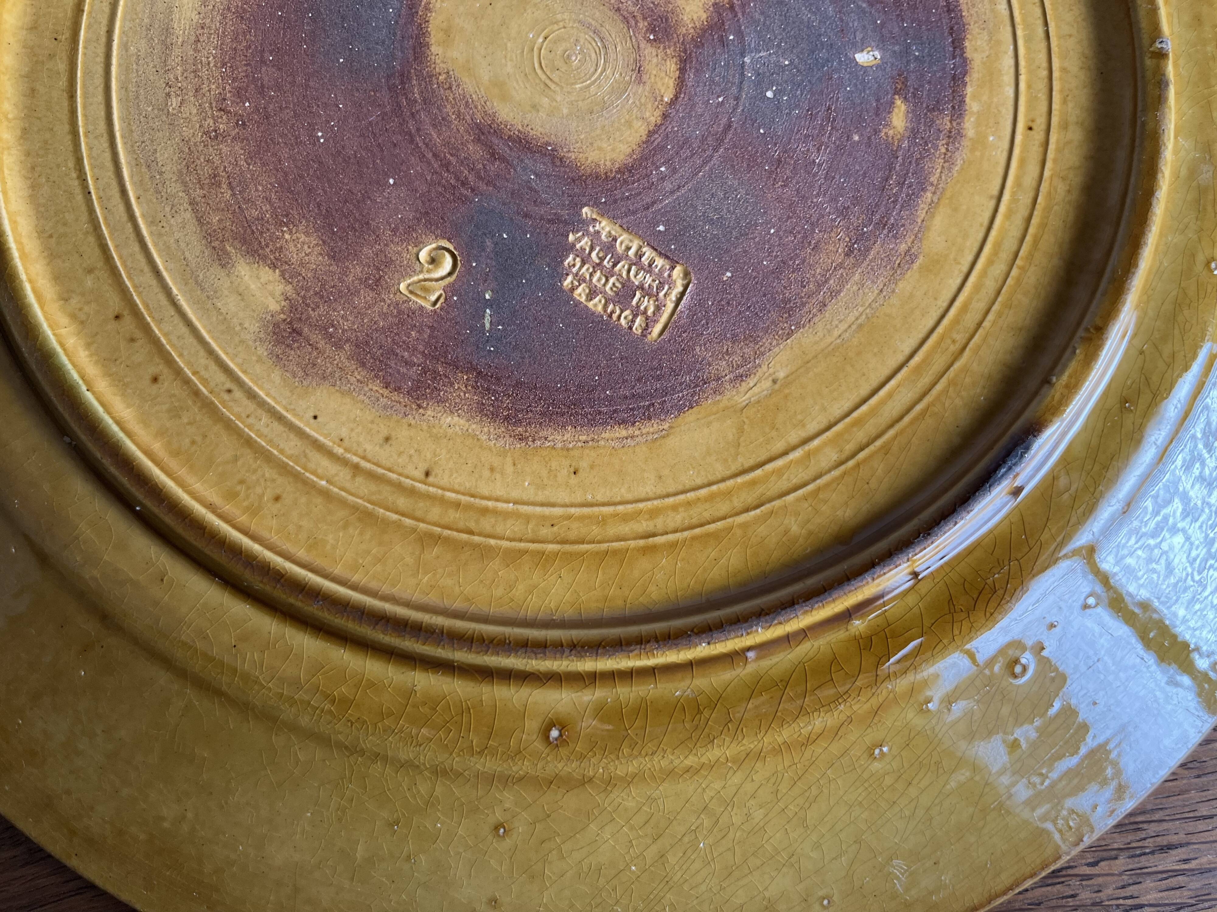 Glazed earthenware centrepiece Aegitna XXL plate Vallauris