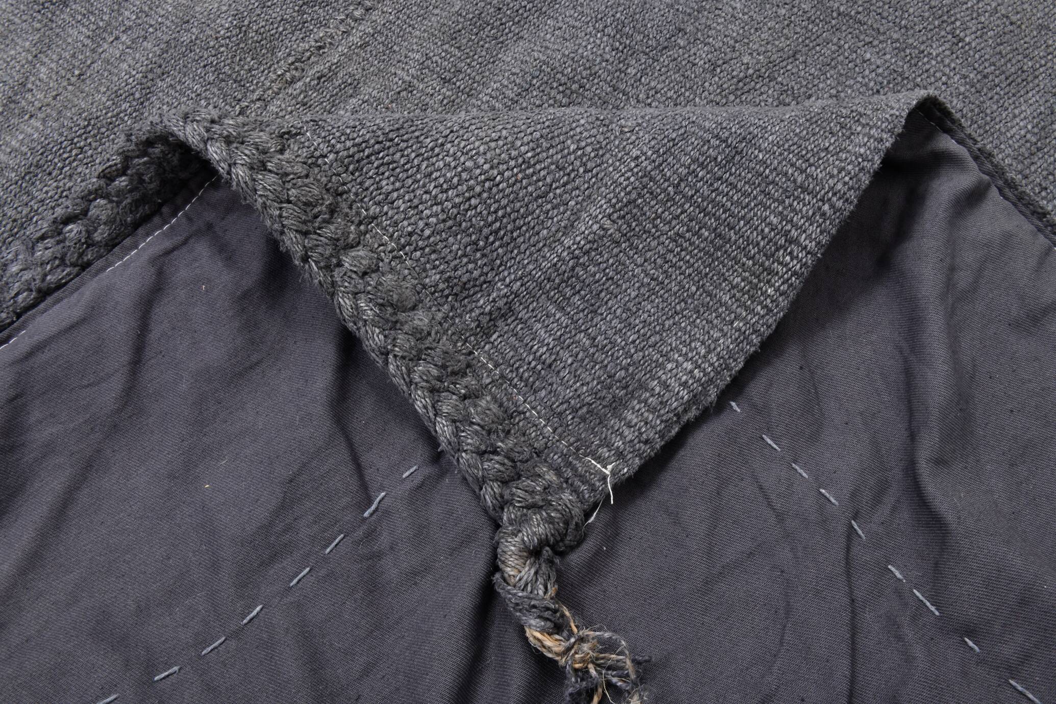 5x8 Anthracite Grey Handwoven Vintage Kilim Rug, 159x235 Cm