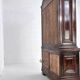 Baroque-style backlit display cabinet in wood, glass and velvet