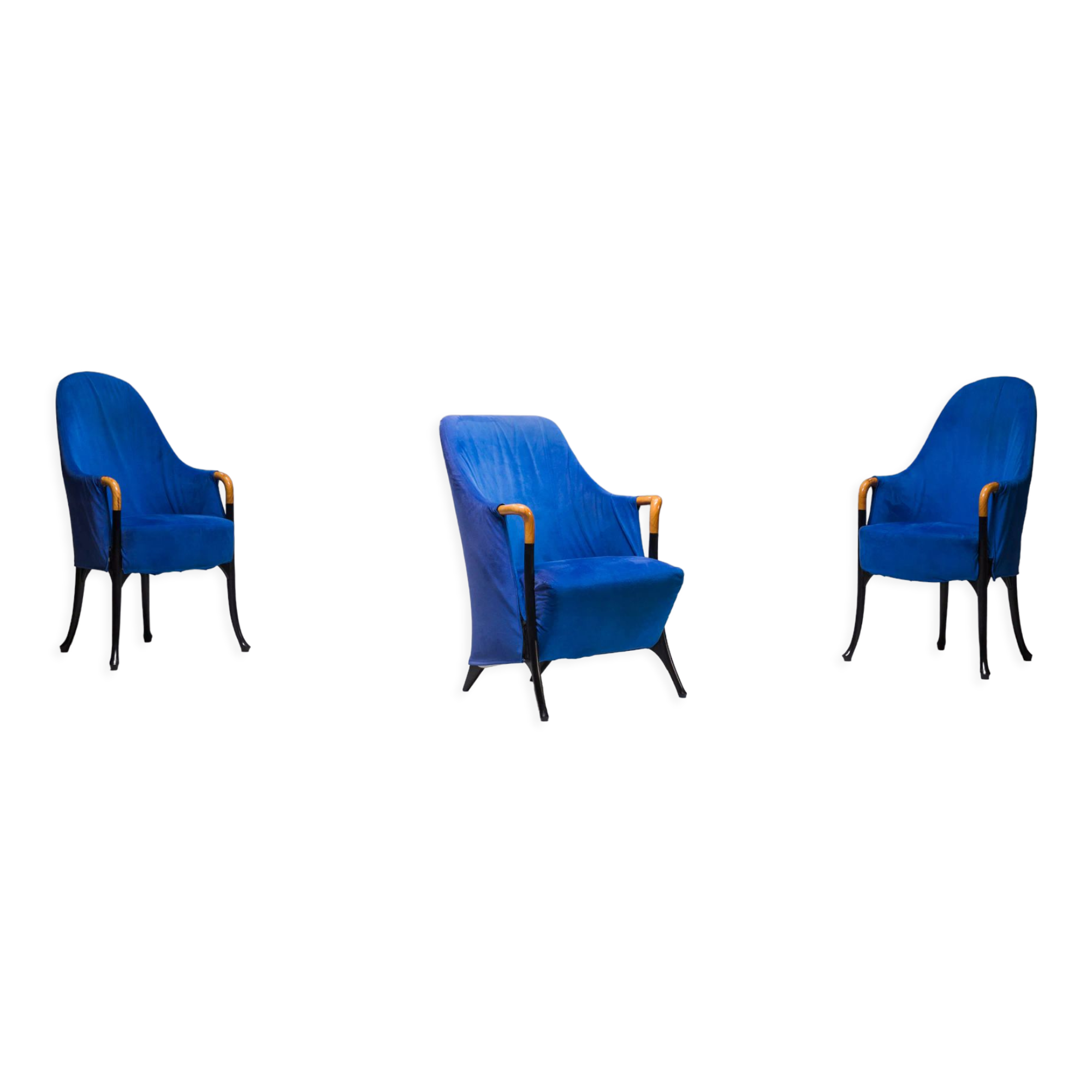 Italian alcantara project Armchairs by Umberto Asnago for Giorgetti/Progetti, 1980s