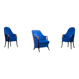 Italian alcantara project Armchairs by Umberto Asnago for Giorgetti/Progetti, 1980s