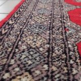 Mid-century vintage Uzbek Bukhara style wool runner 85cm x 241cm (1C1198)