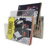 Vintage magazine rack, transparent plexiglass magazine rack