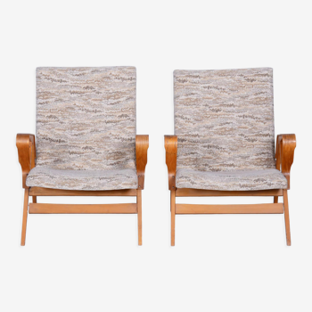 Pair Of Mid-Century Beech Armchairs, Tatra Pravenec, Czechia, 1950s