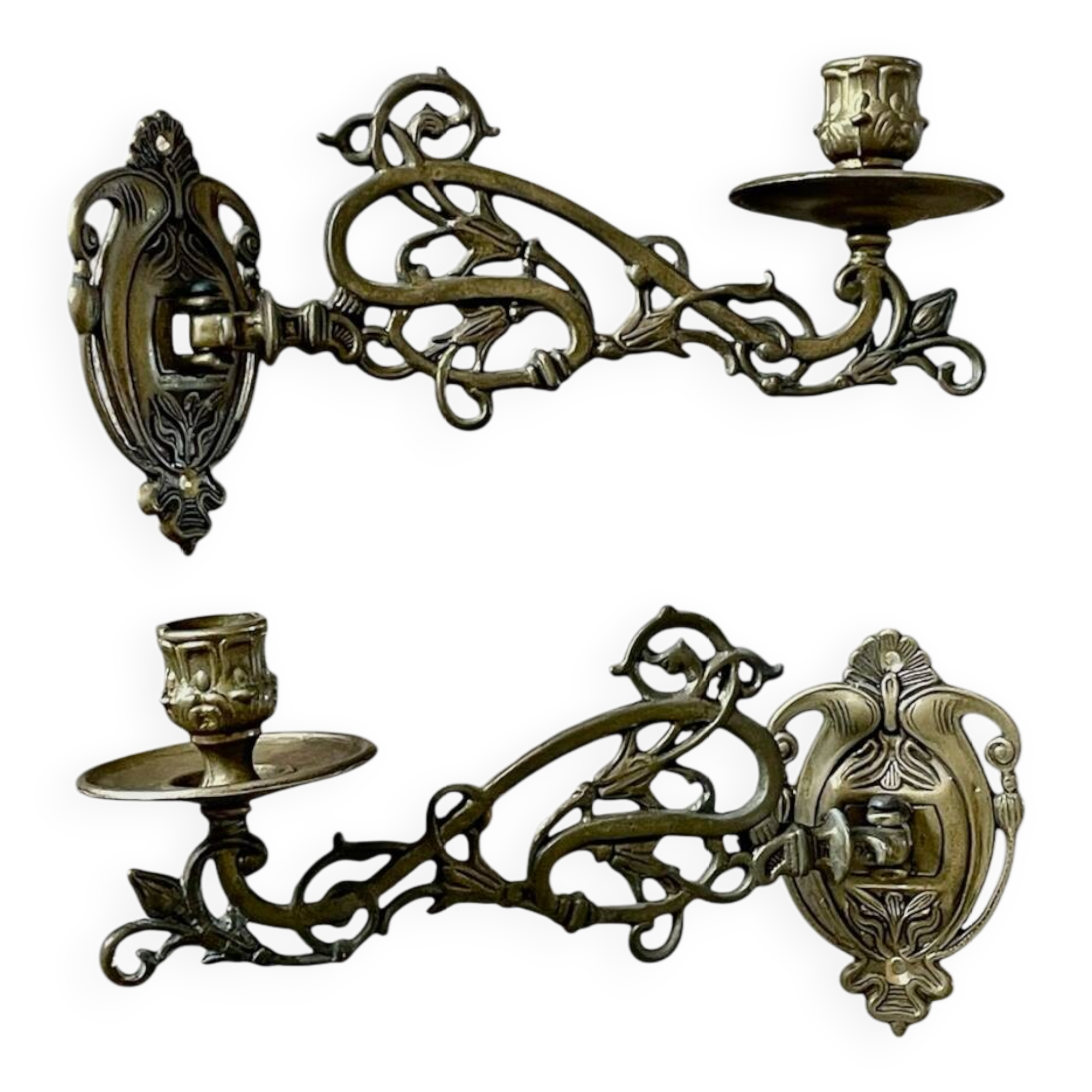 Pair of Art Nouveau wall candlesticks