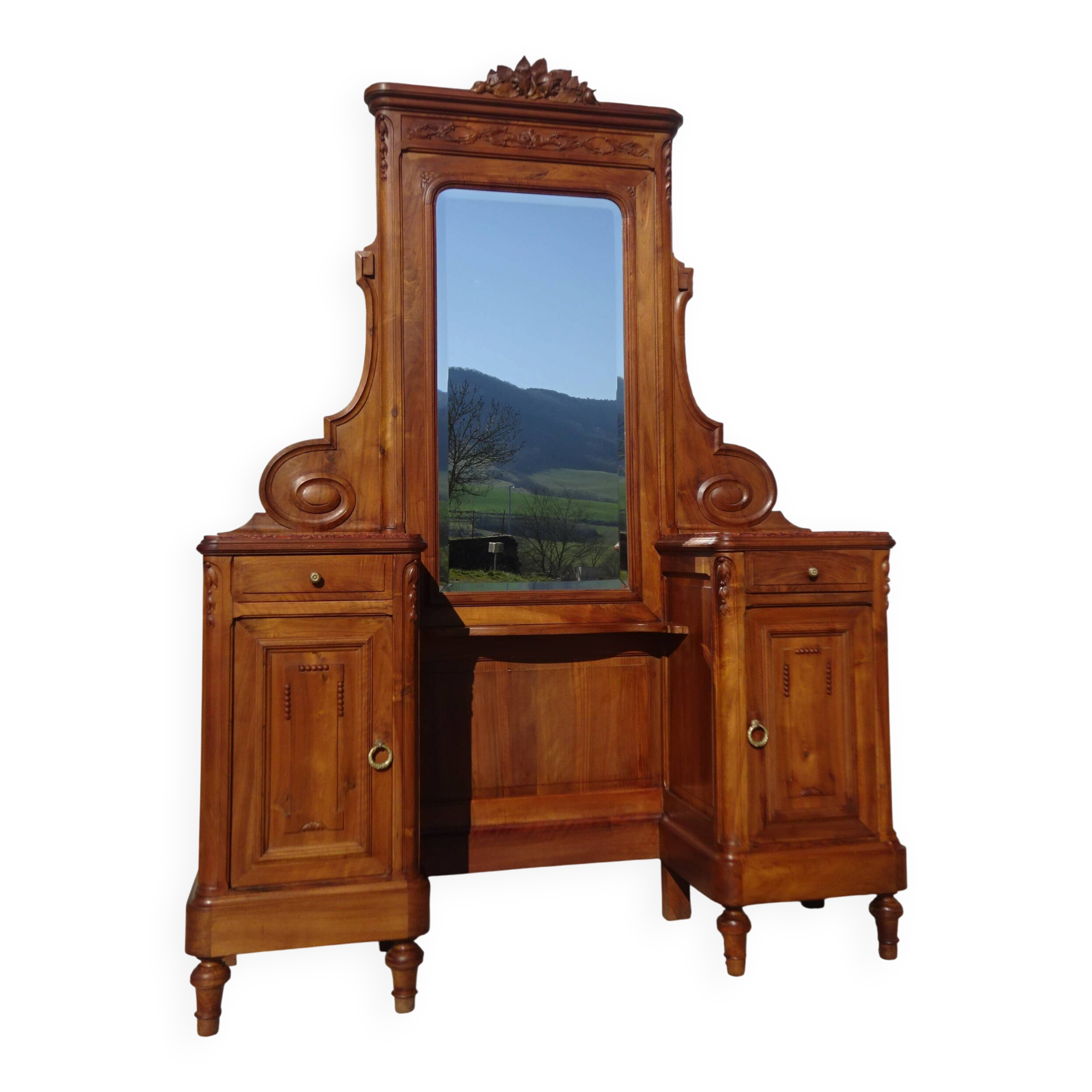 Coiffeuse avec rangements style Louis XVI