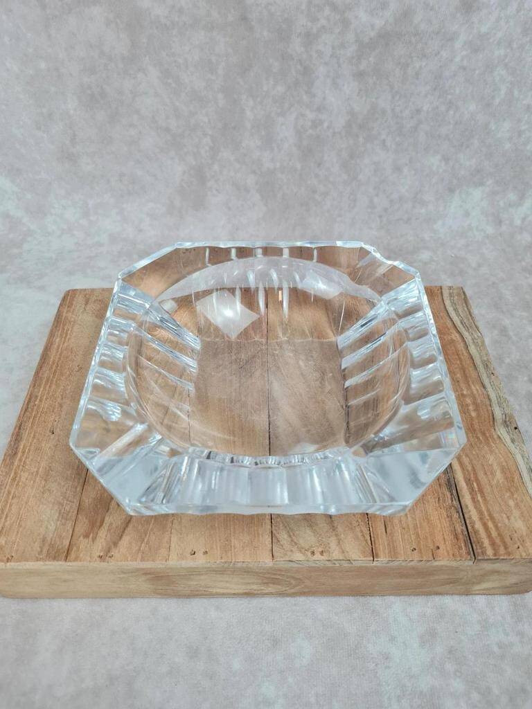 Cendrier en cristal signé Val Saint Lambert, vintage 1960