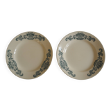 Set of 2 Terre Fer Longchamp Lutèce antique French plates
