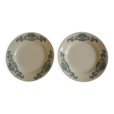 Set of 2 Terre Fer Longchamp Lutèce antique French plates