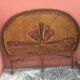 Peacock-style rattan bed head