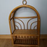 Rattan and wicker wall or floor shelf