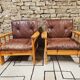 Paire de fauteuil cuir 1980