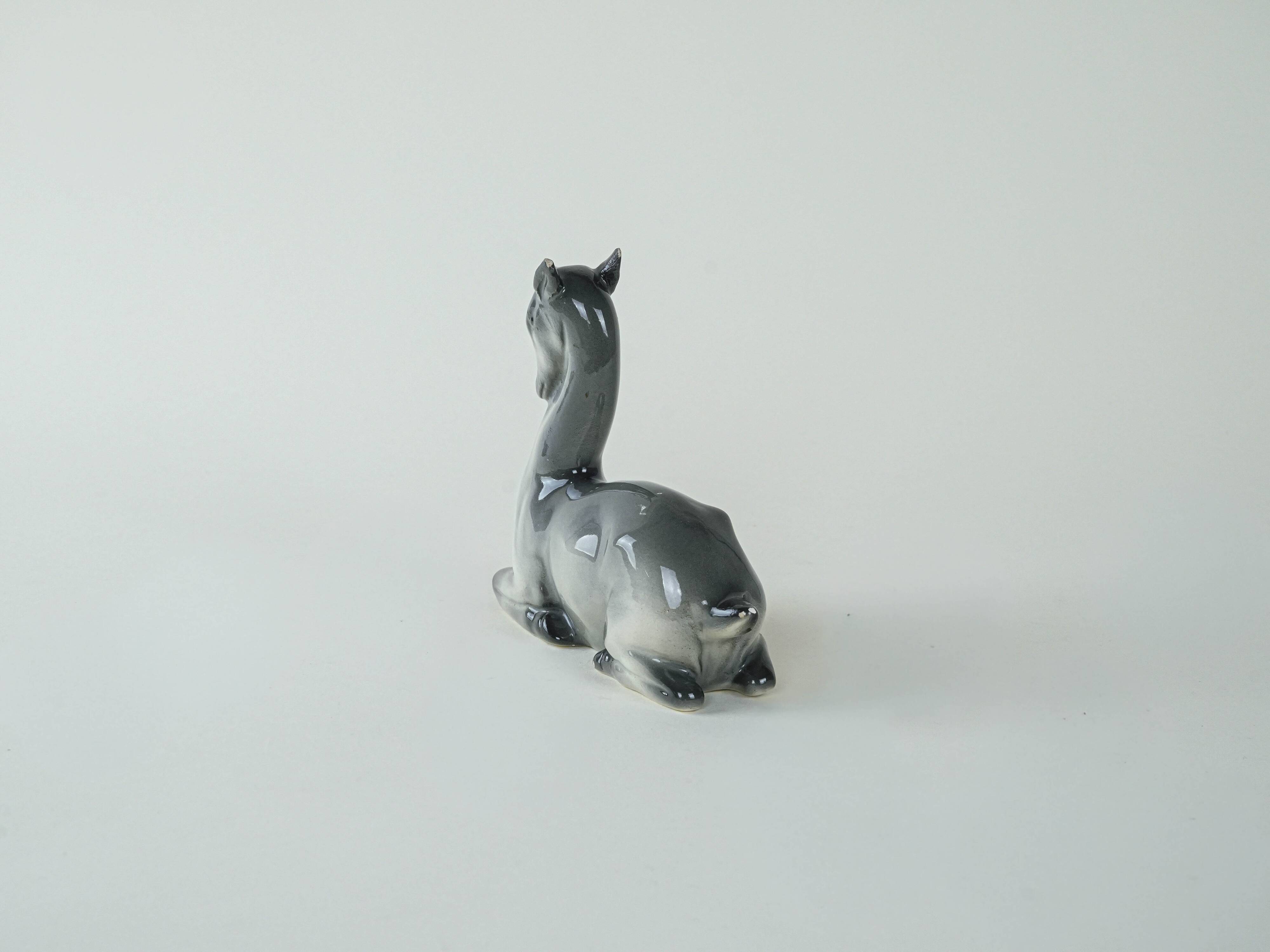 Ceramic deer figurine, Danish design, 1970s, production: Denmark