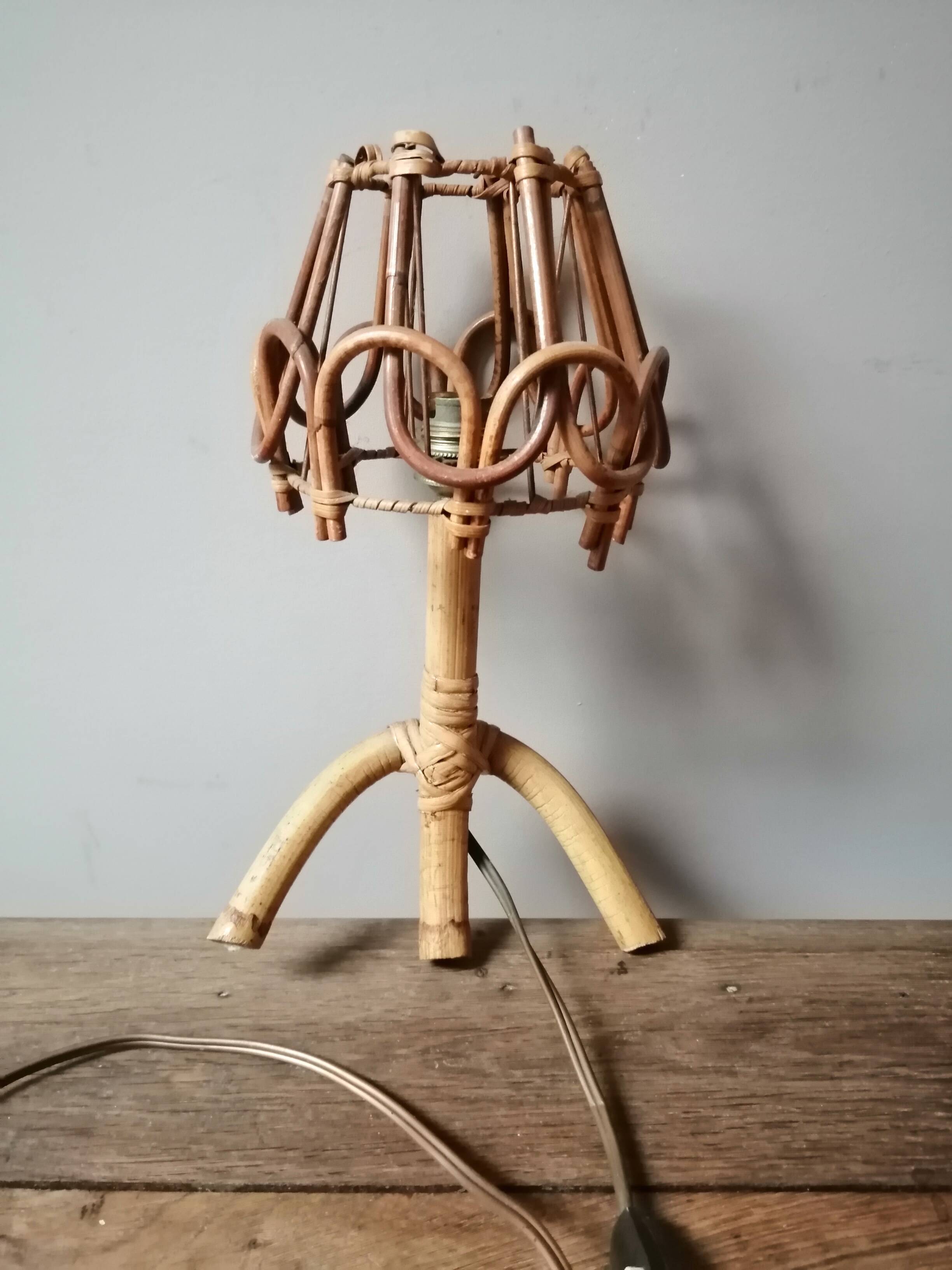 Rattan wall light