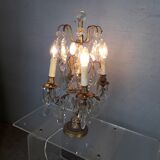 Candelabra bronze and crystal XIXem