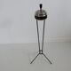 Minimalist tripod ashtray in black lacquered metal 50s 60s