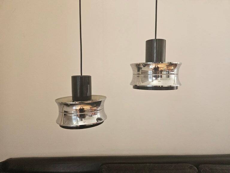 Pair of Midcentury Pendants in style of Jo Hammerborg, Denmark, 1970s