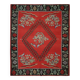 Vintage Red Caucasian Kilim Rug Handwoven Tribal Wool Flatweave Carpet