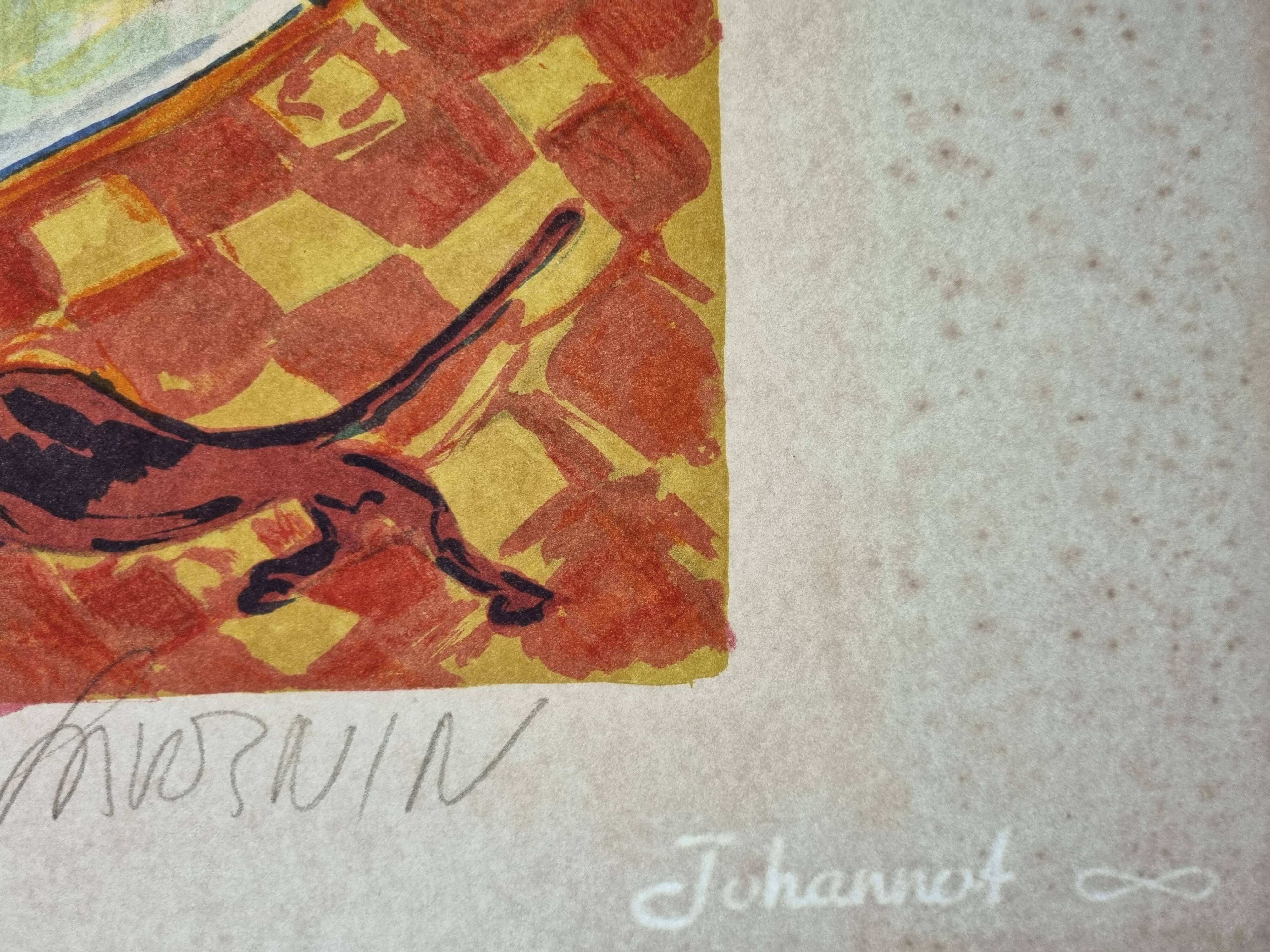 Lithograph, "Montparnasse", artist's proof, numbered signed, 76 x 55 cm