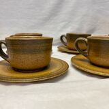 Ensemble de 6 tasses en grès vintage