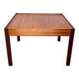Mid-century teak and walnut side table, 1960s.