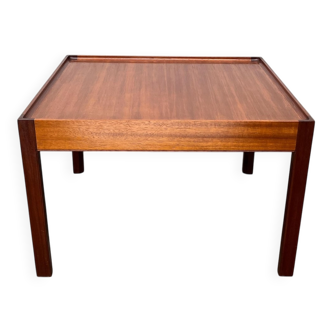 Mid-century teak and walnut side table, 1960s.