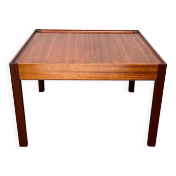 Mid-century teak and walnut side table, 1960s.