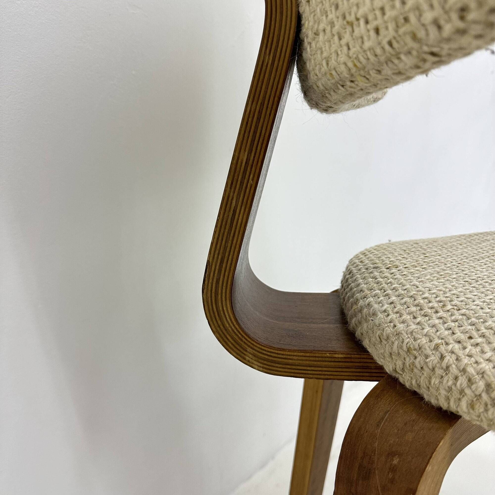 Set of 4 Dutch design by Cor Alons plywood dining chairs , 1960s