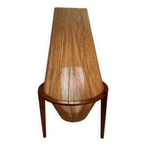 lampe en teck et cordage