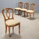 Antique walnut chairs with horsehair upholstery, Italy, 19th century.