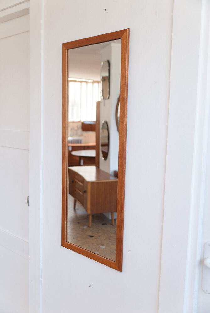 Scandinavian mirror in light teak