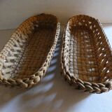 2 long wicker baskets