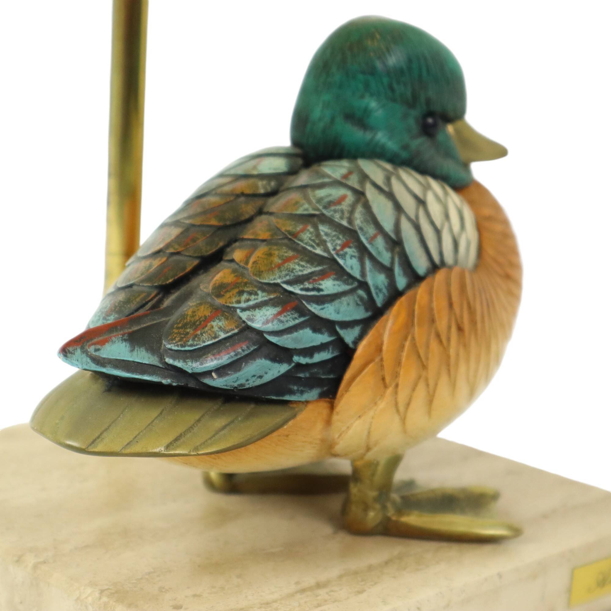 Artiflex Duck Lamp Design Brass Resin Travertine Malevolti