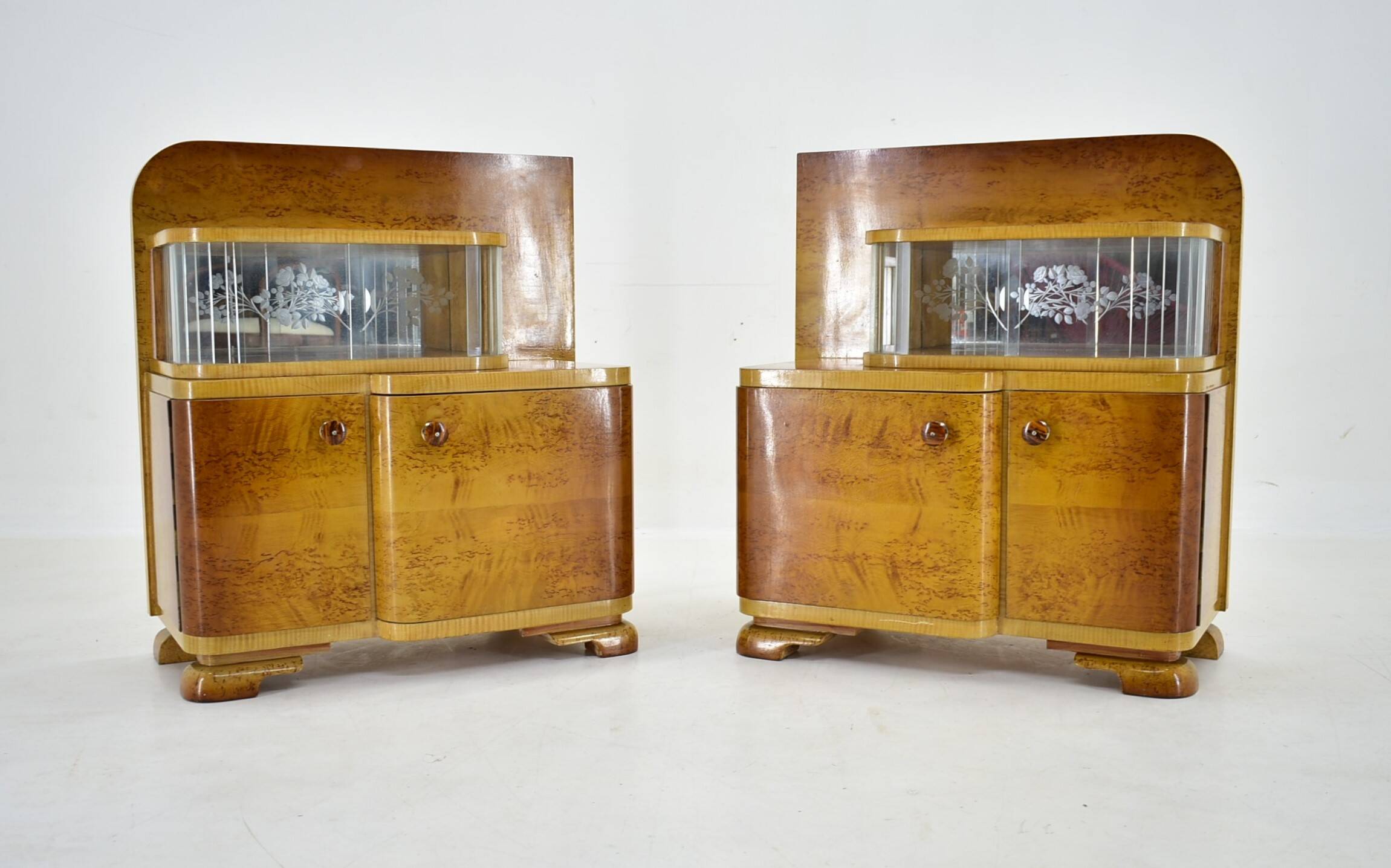 1939s set of Art Deco bedside tables, Czechoslovakia