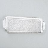 Plateau de service Art Déco en verre - fleurs pensées Vallerysthal Portieux