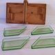 Modernist art deco servant tray made of wood and glass
